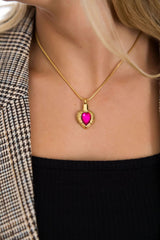 Golden Angel Wings Heart Cremation Urn Necklace With Gemstone Cremation Necklace Cherished Emblems 