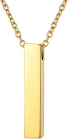 Simple Silver Column Cremation Urn Pendant Necklace Cremation Necklace Cherished Emblems Gold 