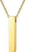 Simple Silver Column Cremation Urn Pendant Necklace Cremation Necklace Cherished Emblems Gold 