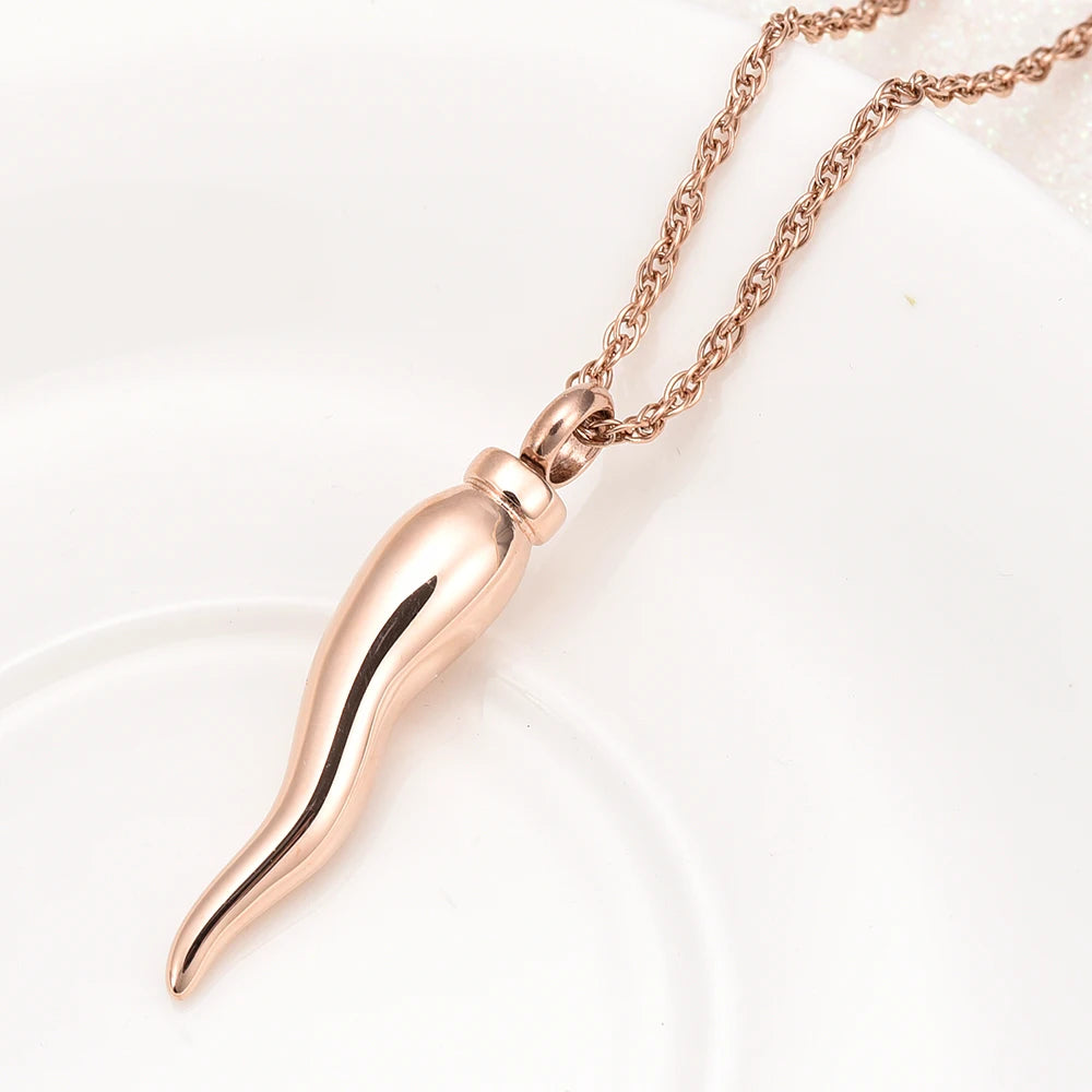 Italian Horn Cremation Necklace Protect Remember Loved Ones Cherished Emblems