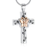 Butterfly Flower Cross Cremation Urn Necklace Cherished Emblems Rose 