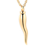 picture of a Gold Italian Horn Cornicello Urn Necklace