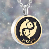 Astrology Sign Cremation Urn Necklace Cherished Emblems Pisces Black 