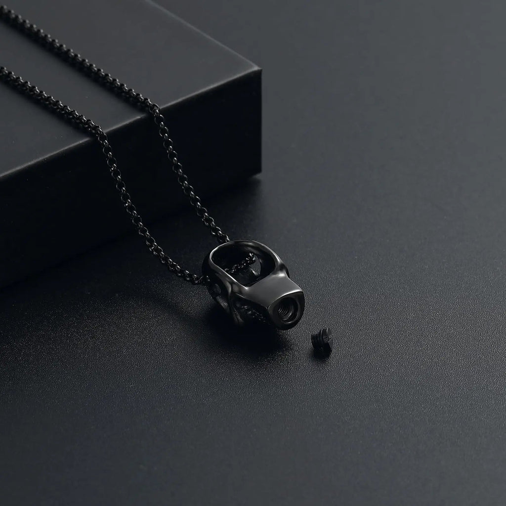 Skull Cremation Urn Necklace Cremation Necklace Cherished Emblems 