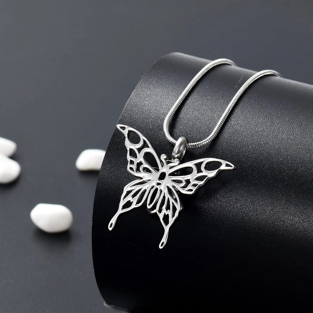 Butterfly Cremation Necklace With Heart Cherished Emblems 