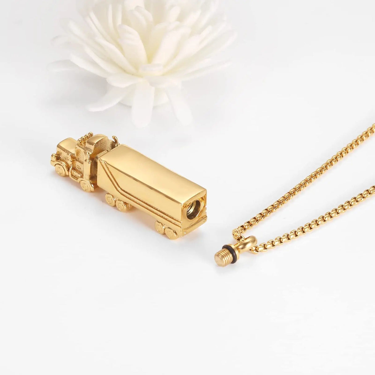 18 Wheeler Semi Truck Urn Necklace Cremation Necklace Cherished Emblems 