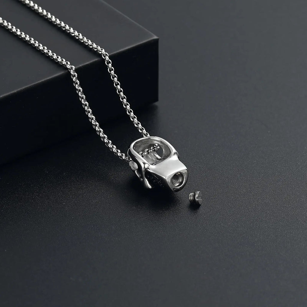 Skull Cremation Urn Necklace Cremation Necklace Cherished Emblems 