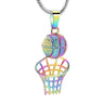 Basketball & Net Cremation Urn Necklace Cremation Necklace Cherished Emblems Rainbow 