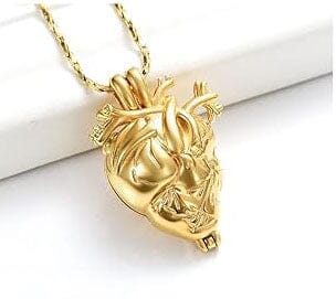 Silver Anatomical Heart Cremation Urn Necklace Cremation Necklace Cherished Emblems 