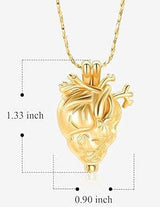 Silver Anatomical Heart Cremation Urn Necklace Cremation Necklace Cherished Emblems 