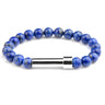 Lapis Lazuli natural stone cremation bracelet with silver ash chamber