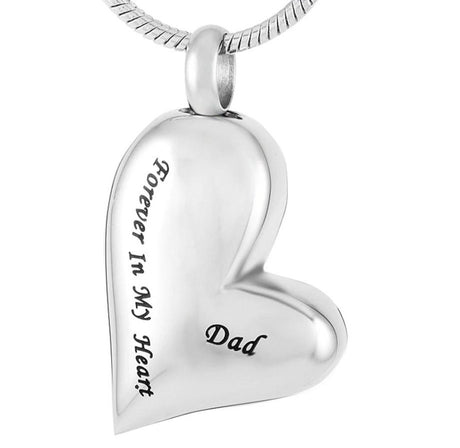 Dad, Forever In My Heart Cremation Necklace Cremation Necklace Cherished Emblems 