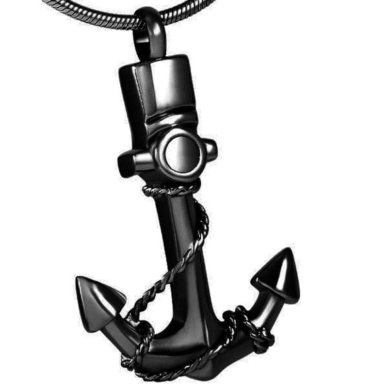 Anchor Cremation Urn Necklace Cherished Emblems Black necklace box funnel 