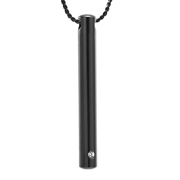 Silver Minimalist Cremation Urn Necklace With Rhinestone Gem Cremation Necklace Cherished Emblems 