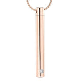 Silver Minimalist Cremation Urn Necklace With Rhinestone Gem Cremation Necklace Cherished Emblems 