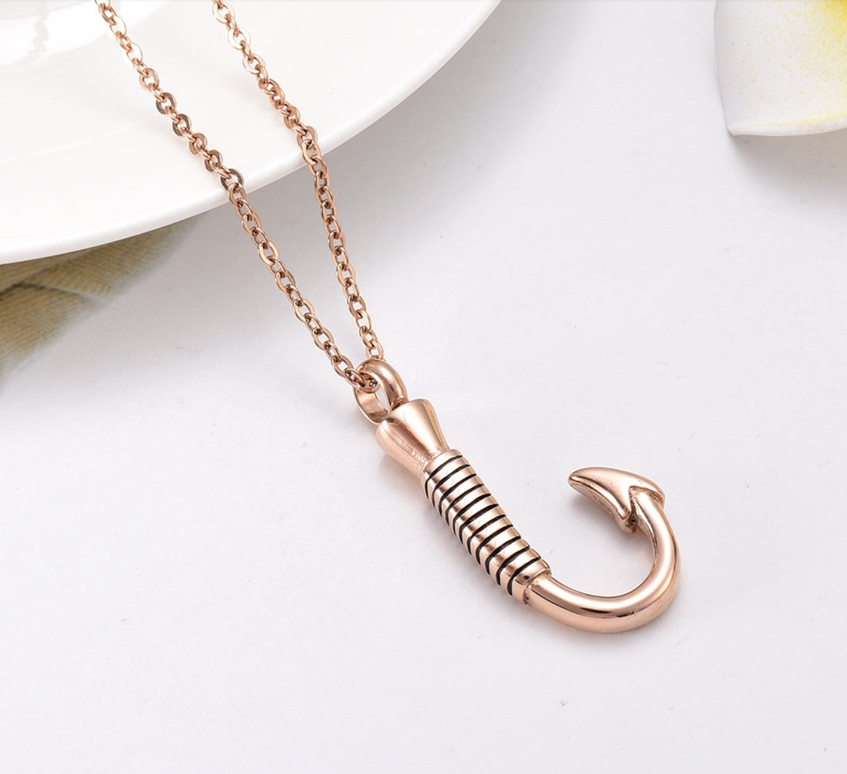 Fishing Hook Cremation Necklace Cremation Necklace Cherished Emblems 