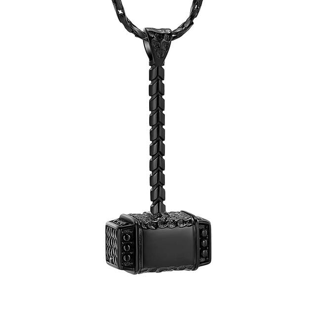 Thor's Hammer Cremation Urn Necklace Cremation Necklace Cherished Emblems Black 