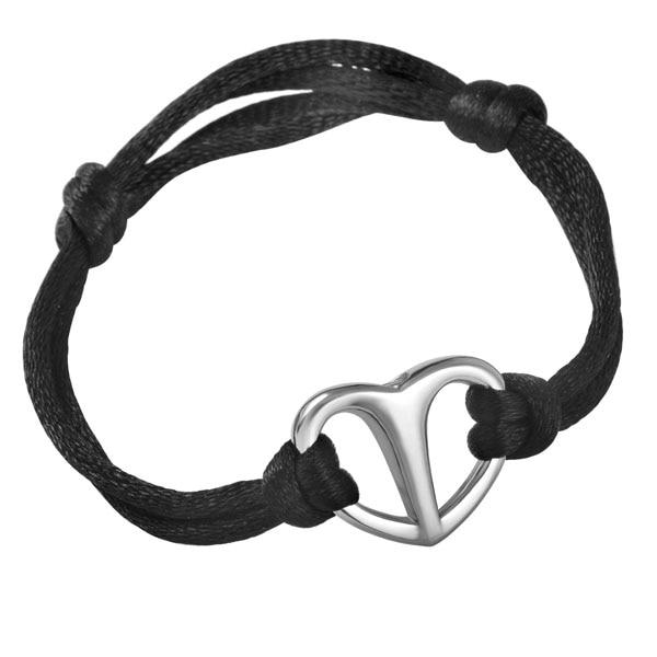 Bracelet - Black Twine & Silver Cremation Urn Bracelet