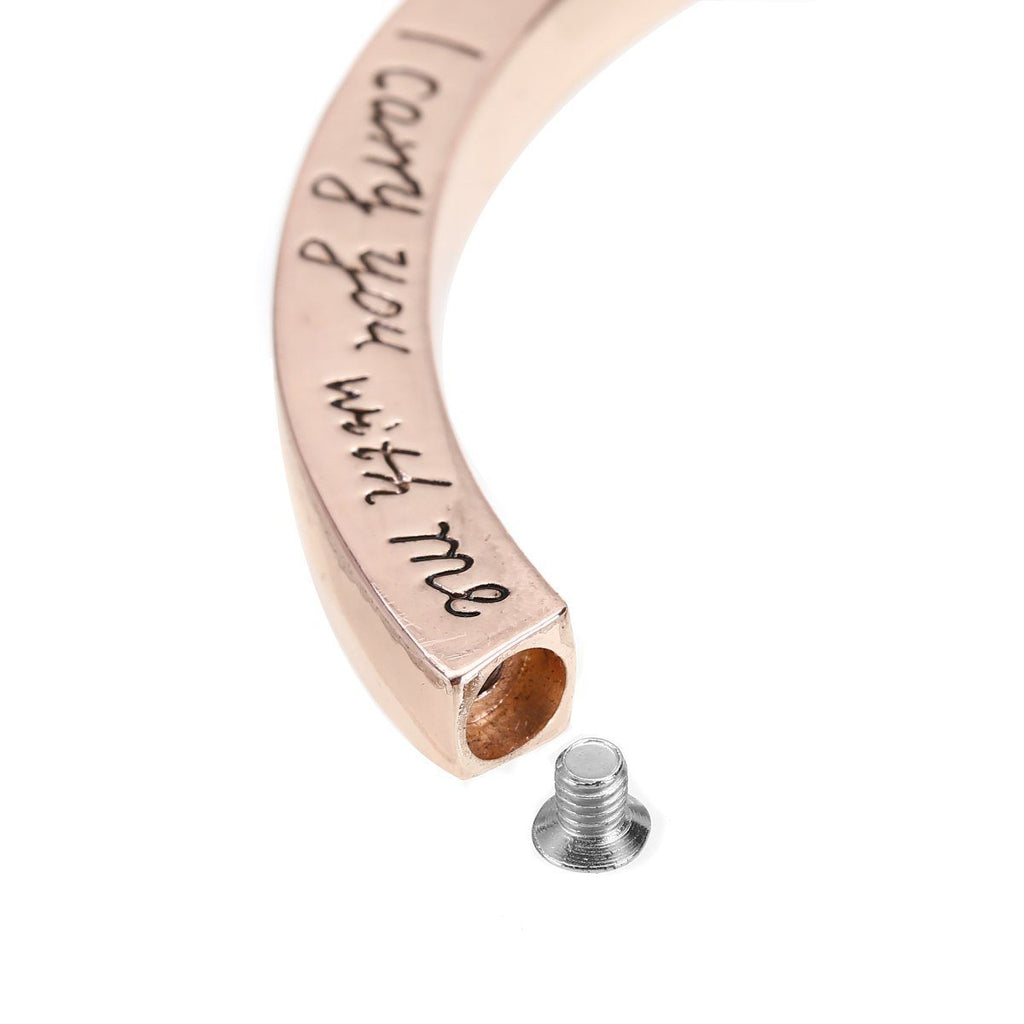 Bracelet - "I Carry You With Me. Always In My Heart"  Cremation Bracelet