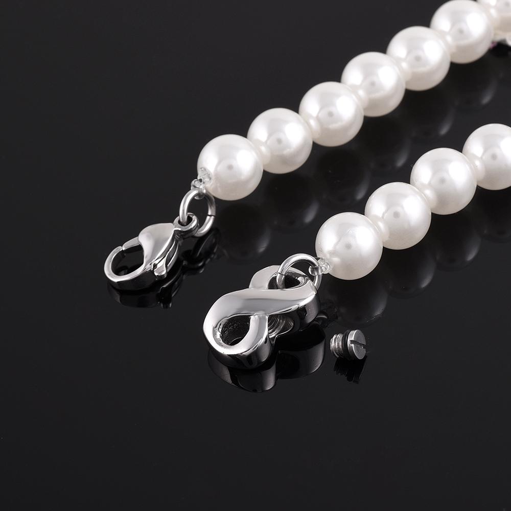 Bracelet - Pearl Bracelet With Infinity Cremation Urn Bracelet