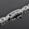 Chain and link cremation bracelet in polished silver