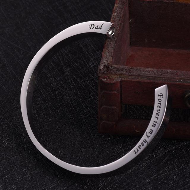 Bracelet - Silver Cremation Urn Bracelet With Etched Phrase