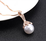 Crystal Flower & Pearl Cremation Urn Necklace With Rhinestones Cremation Necklace Cherished Emblems Rose Gold 