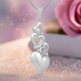 Cremation Necklace - 4 Heart Cremation Urn Necklace