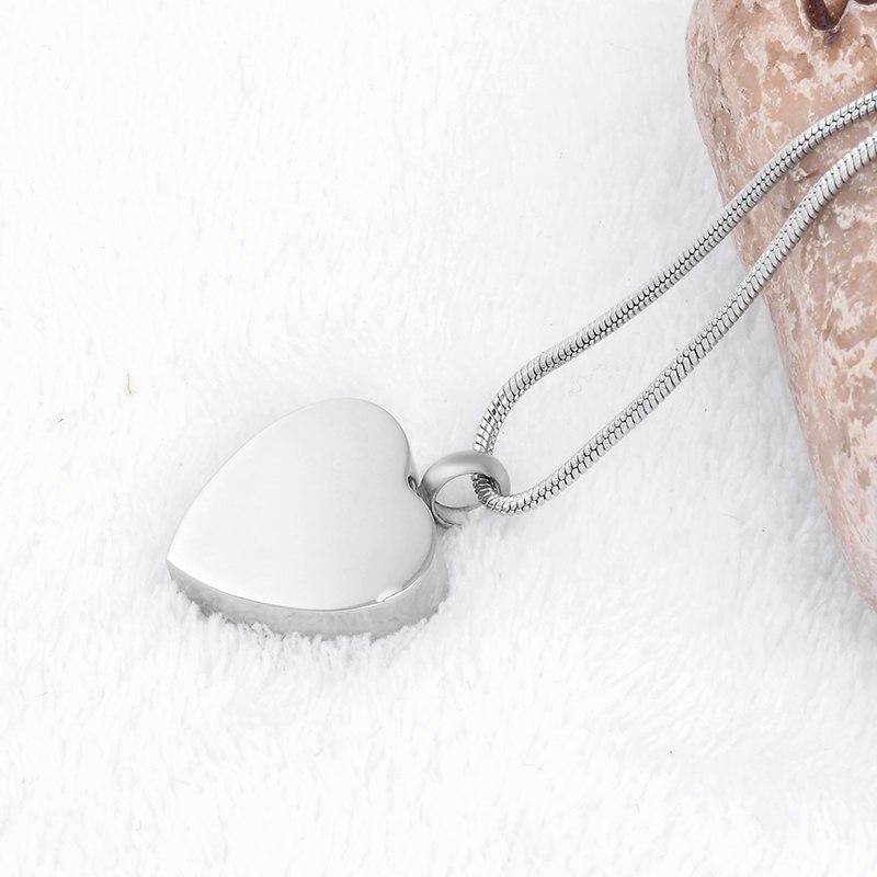 Cremation Necklace - "Always By My Side' Engraved Silver Heart Cremation Urn Necklace