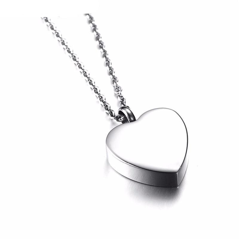 Cremation Necklace - "Always In My Heart" Silver Heart Urn Necklace