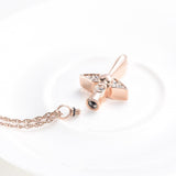 Cremation Necklace - Angel Wings Cross & Heart With Gemstones Cremation Urn Necklace
