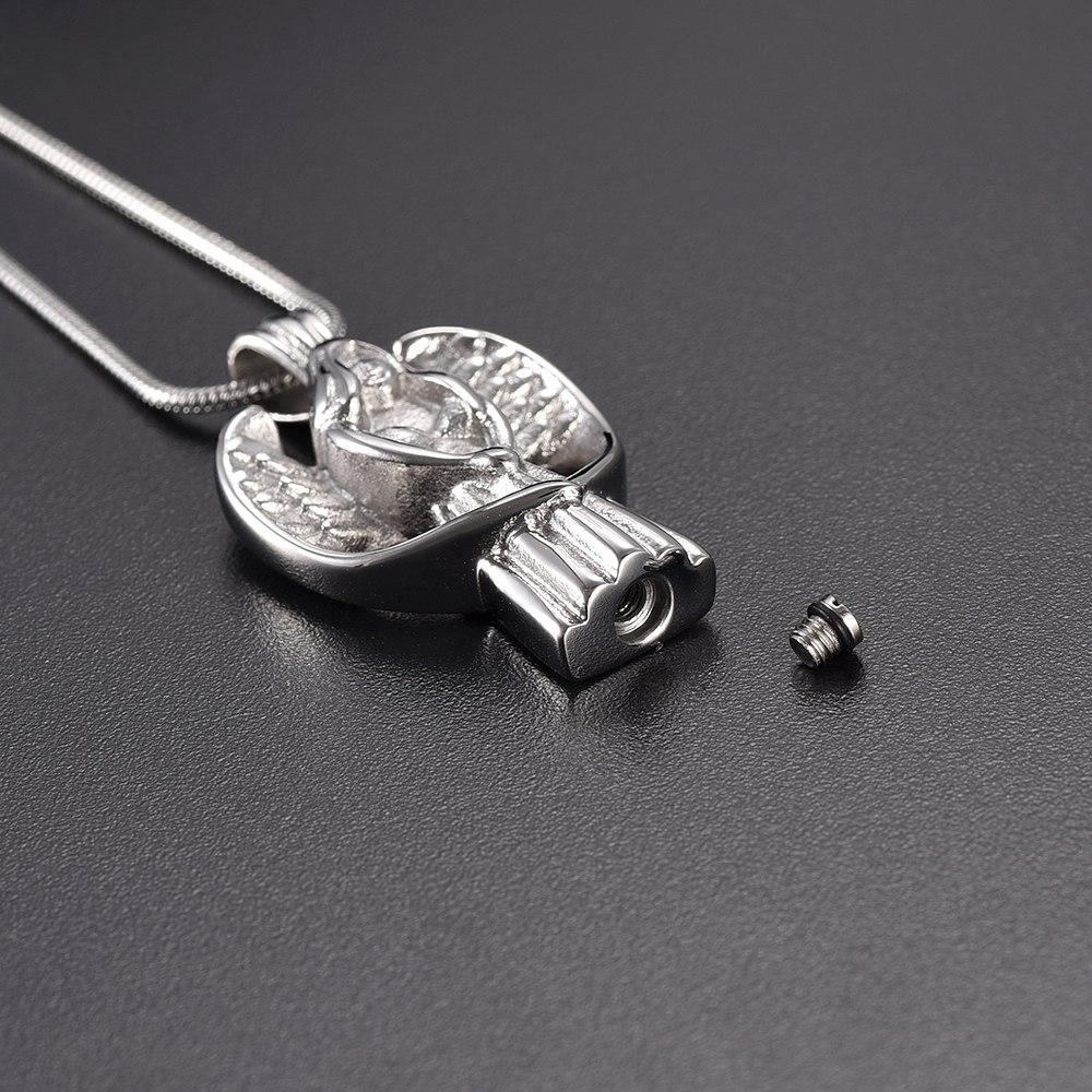 Cremation Necklace - Angel With Wings Cremation Urn Necklace
