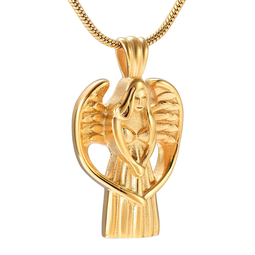 Cremation Necklace - Angel With Wings Cremation Urn Necklace