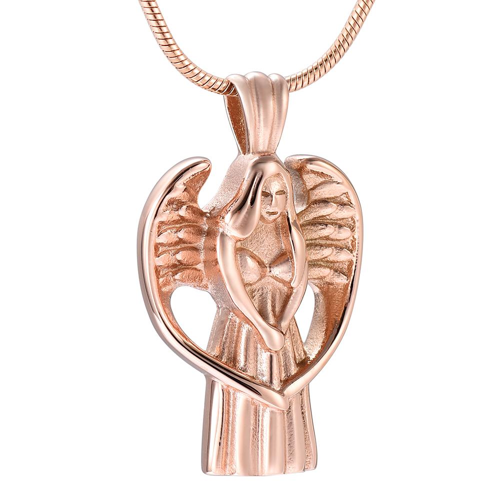 Cremation Necklace - Angel With Wings Cremation Urn Necklace