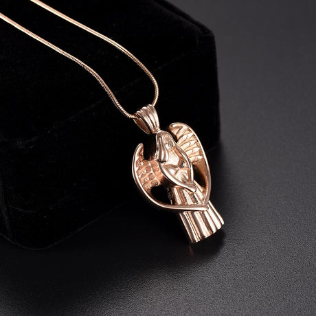 Cremation Necklace - Angel With Wings Cremation Urn Necklace