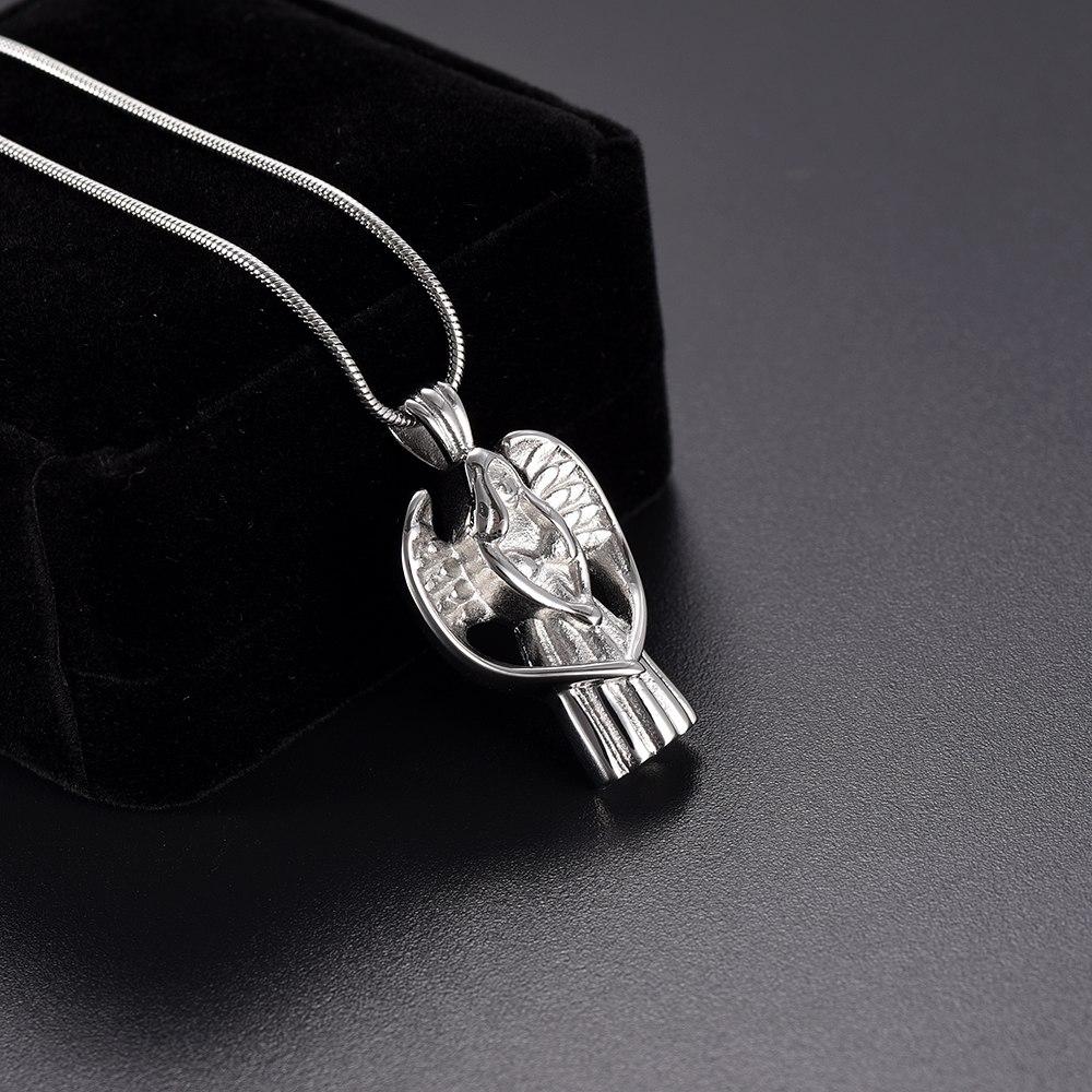 Cremation Necklace - Angel With Wings Cremation Urn Necklace