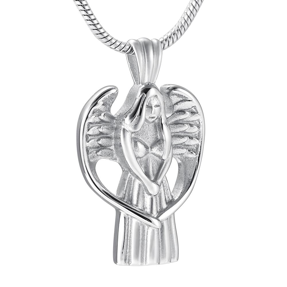 Cremation Necklace - Angel With Wings Cremation Urn Necklace