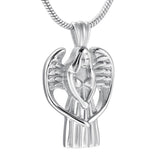 Cremation Necklace - Angel With Wings Cremation Urn Necklace