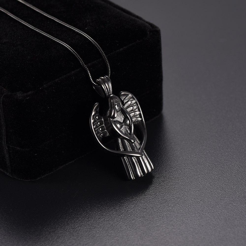 Cremation Necklace - Angel With Wings Cremation Urn Necklace