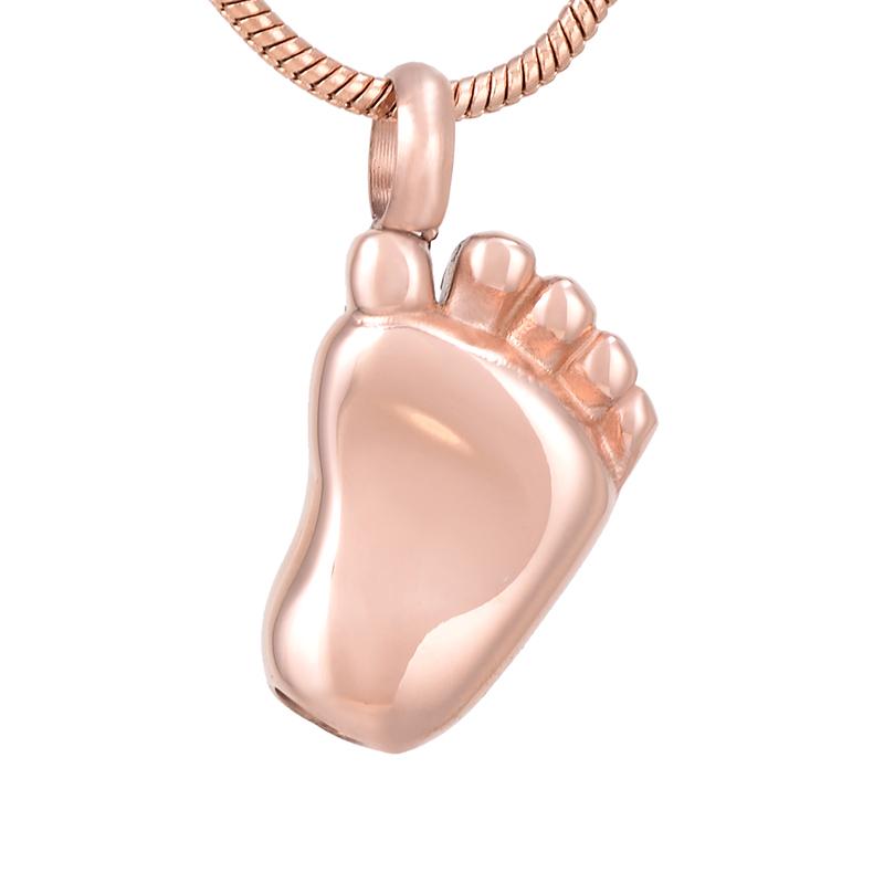 Cremation Necklace - Baby Foot Cremation Urn Necklace