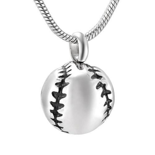 Cremation Necklace - Baseball Shaped Cremation Urn Necklace
