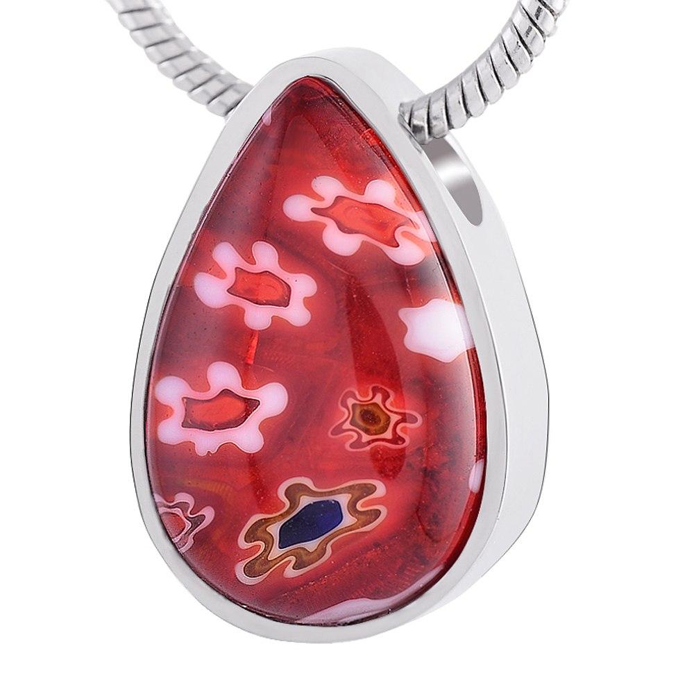Cremation Necklace - Beautiful Murano Teardrop Cremation Urn Necklace