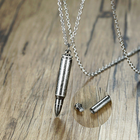 Cremation Necklace - Bullet Shaped Cremation Necklace