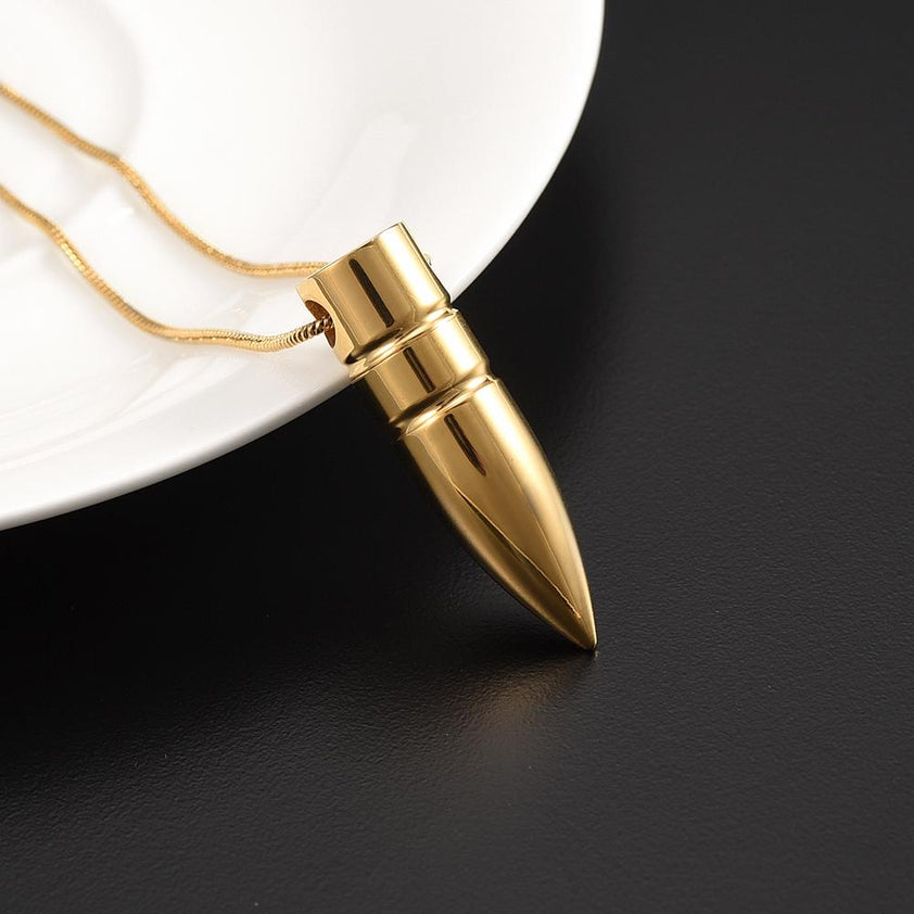 Bullet Shaped Cremation Urn Necklace Cherished Emblems