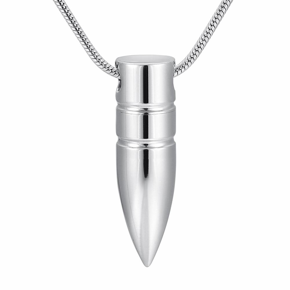 Cremation Necklace - Bullet Shaped Cremation Urn Necklace