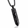 Cremation Necklace - Bullet Shaped Cremation Urn Necklace Engraved With A Cross & The Lord's Prayer English/Spanish