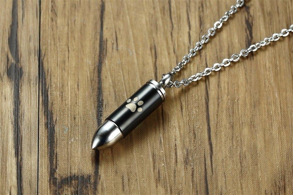 Cremation Necklace - Bullet Shaped Pet Cremation Necklace