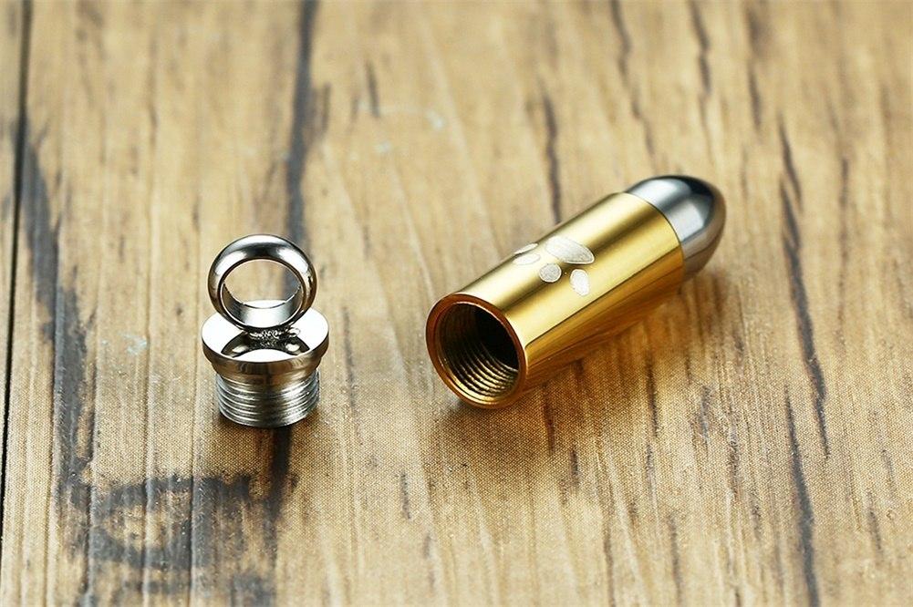 Cremation Necklace - Bullet Shaped Pet Cremation Necklace