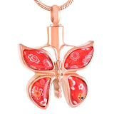 Cremation Necklace - Butterfly Murano Glass Cremation Urn Necklace