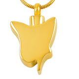 Cremation Necklace - Butterfly Shaped Cremation Urn Necklace With Rhinestones